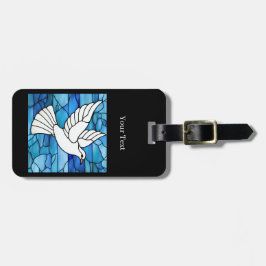 White Dove on Stained Glass Gepäckanhänger