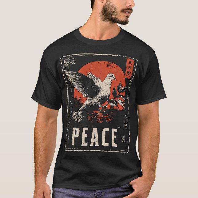 White Dove Peace Movement Anti War Symbol T-Shirt (Vorderseite)