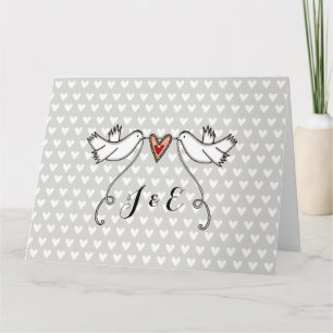 White Doves Liebe Heart Wedding Gruß Karte
