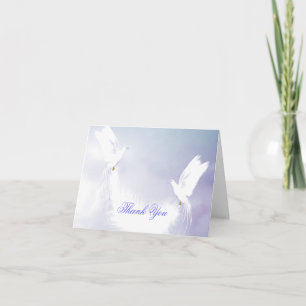 White Doves Thank You Card Dankeskarte