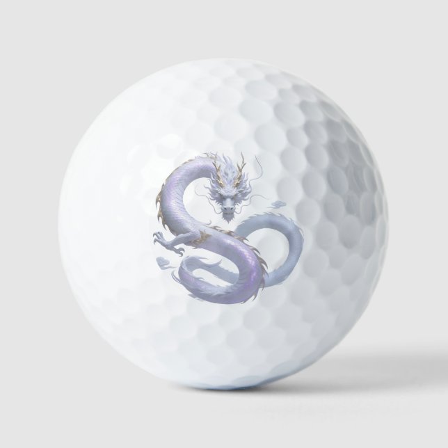 White Dragon Art | Mythical Fantasy Aesthetic | Or Golfball (Vorderseite)
