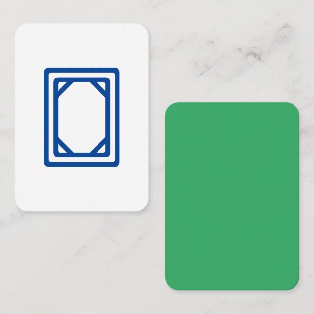 White Dragon Mahjong Tile w/Jade Green Back Mitteilungskarte (Vorne/Hinten)