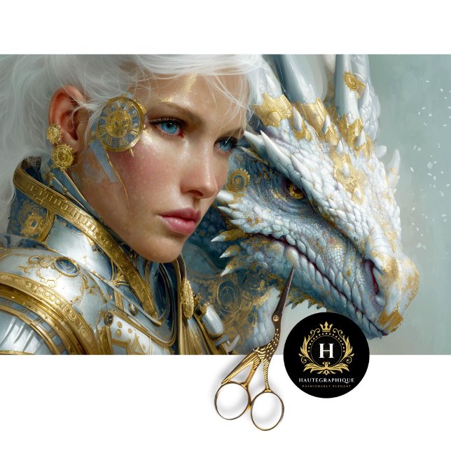 White Dragon Steampunk Fantasy Art Decoupage Seidenpapier (Von Creator hochgeladen)