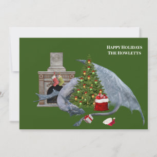 White Dragon Weihnachtsbaum Feiertagskarte