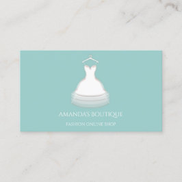 White Dress Logo Fashion Wedding Event Aqua Visitenkarte