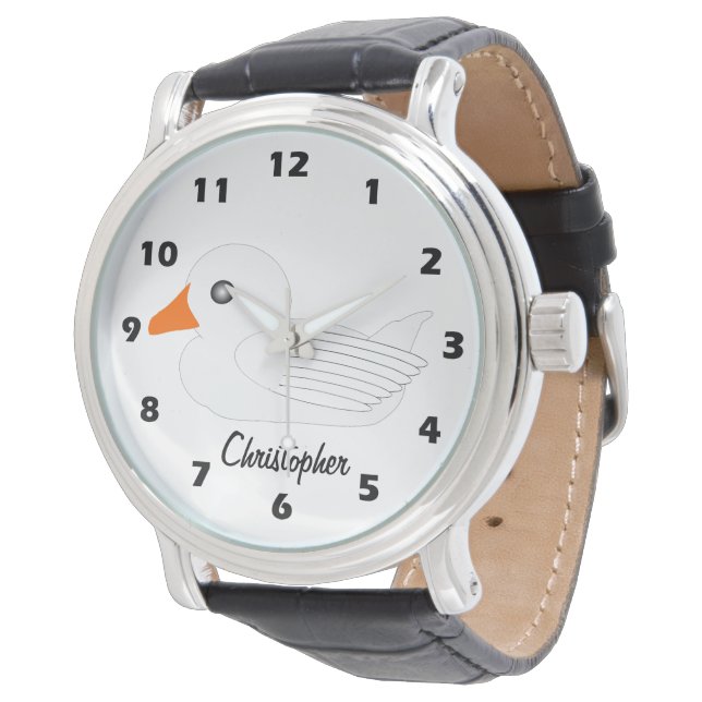 White Duck Design Personalisiert Armbanduhr (Schrägansicht)