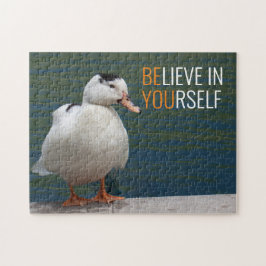 White Duck glauben an sich selbst Jigsaw Puzzle