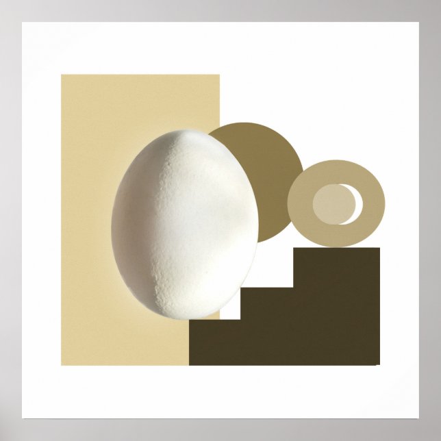 White Egg Modernes Bauhaus Design Poster (Vorne)