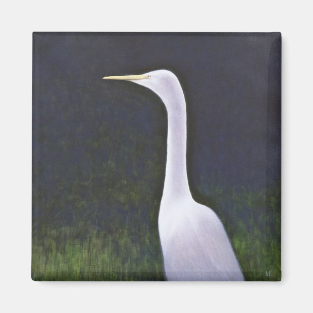White Egret Magnet (Vorne)