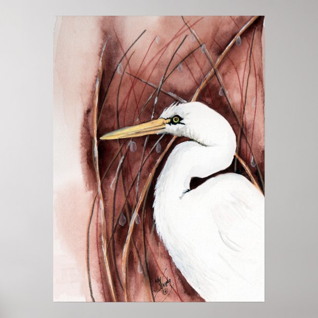 White Egret Poster (Vorne)