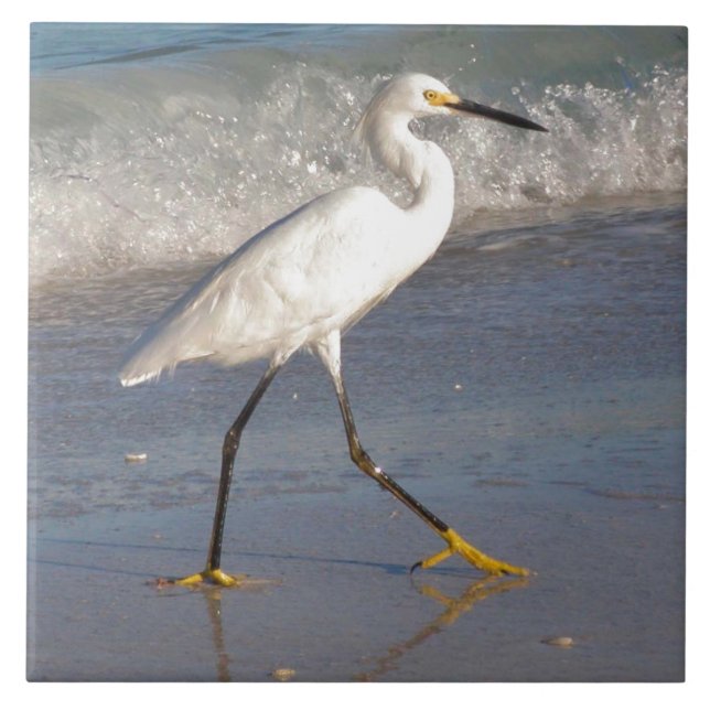 White Egret Tile Fliese (Vorderseite)