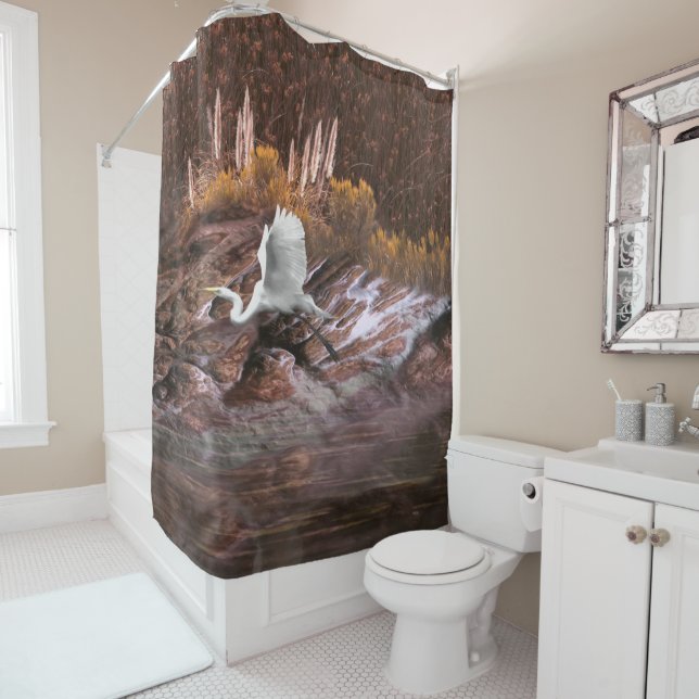 White Egreth THE SEE IST LEBEN Duschvorhang (Beispiel)