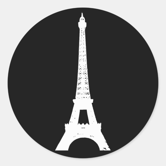 White Eiffel Tower Sticker (Vorderseite)