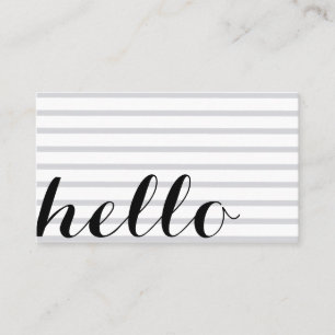 White einfache Schar elegant minimalist „hello“ Visitenkarte