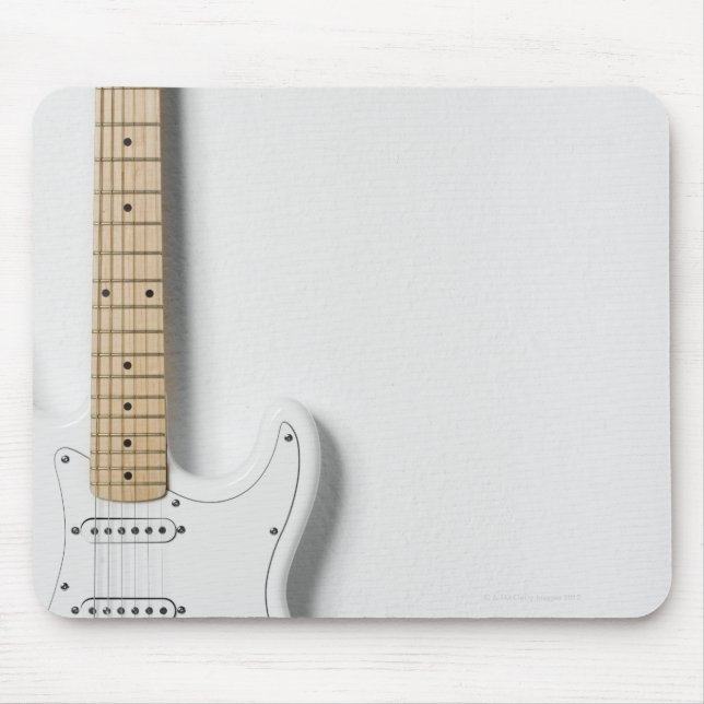 White Electric Gitarre 3 Mousepad (Vorne)