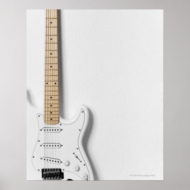 White Electric Gitarre 3 Poster (Vorne)