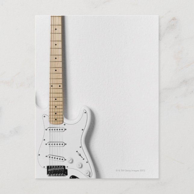 White Electric Gitarre 3 Postkarte (Vorderseite)