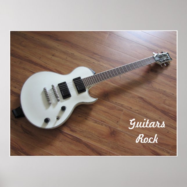 White Electric Guitar Poster (Vorne)