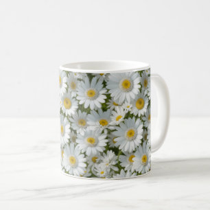 White Elegant Daisies Kaffeetasse