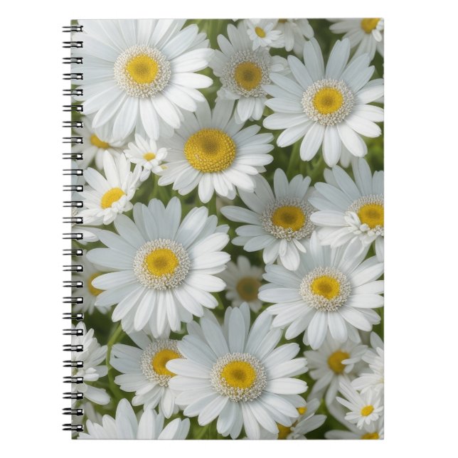 White Elegant Daisies Notizblock (Vorderseite)