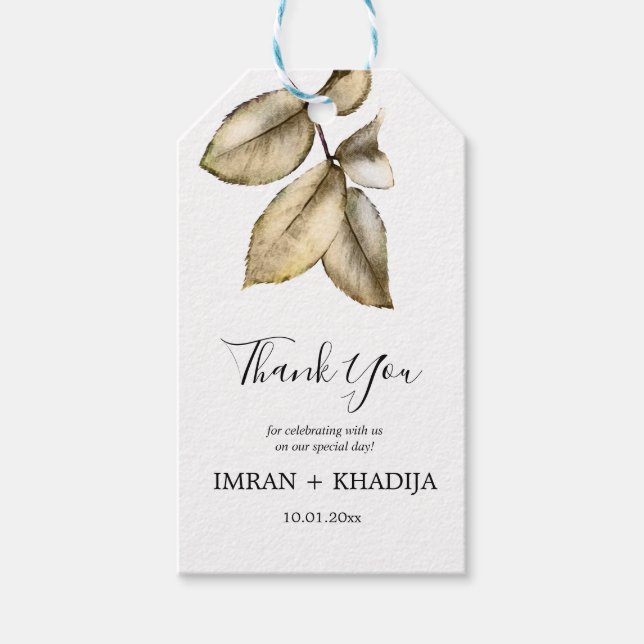 White Elegant Vielen Dank, dass Sie ein Geschenk b Geschenkanhänger (Vorderseite)