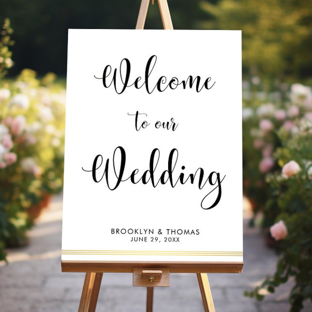 White Elegant Wedding Empfang Sign 18x24 Poster (Von Creator hochgeladen)