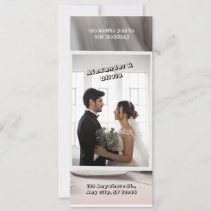 White Elegante Wedding Einladung