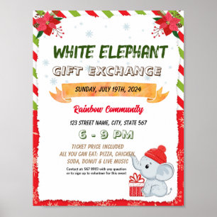 White Elephant Auction Night Template Poster