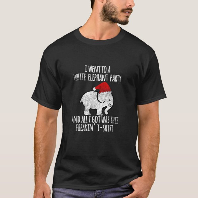 White Elephant Christmas Fun  Gift Exchange Contes T-Shirt (Vorderseite)