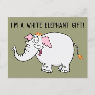 White Elephant Exchange Cartoon Postkarte