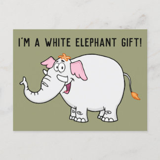 White Elephant Exchange Cartoon Postkarte
