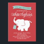 White Elephant Gift Exchange Feiertag einladen Einladung<br><div class="desc">Diese stilvollen Feierlichkeiten tragen zu einer modernen und eleganten Touch bei. Design © www.berryberrysweet.com</div>