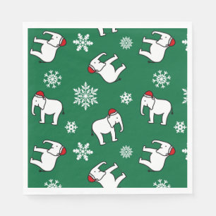 White Elephant Party Weihnachten (grün) Napkin Serviette