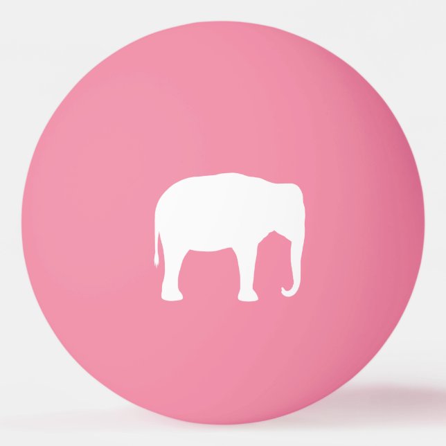 White Elephant Silhouette Tischtennisball (Vorderseite)