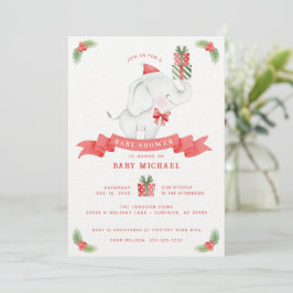 White Elephant Weihnachtsdusche Einladung