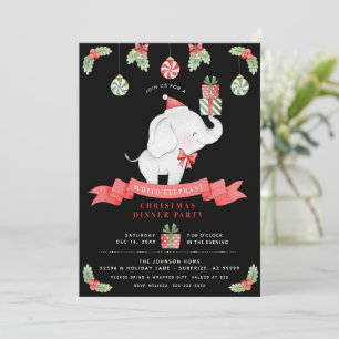 White Elephant Weihnachtsessen Geschenkbörse Einladung