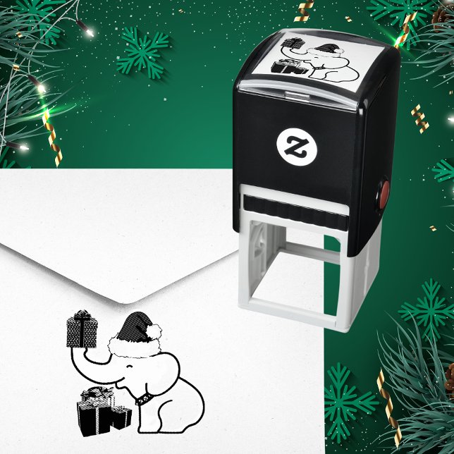 White Elephant Weihnachtsfamilie Permastempel (White Elephant Christmas Family Self-inking Stamp)