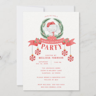 White Elephant Weihnachtsgeschenke Exchange Einladung
