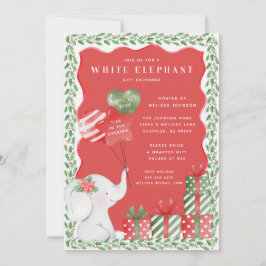 White Elephant Weihnachtsgeschenke Exchange Einladung