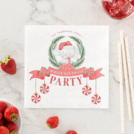White Elephant Weihnachtsgeschenke Exchange Serviette