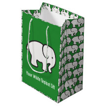 White Elephants Design Gift Bag