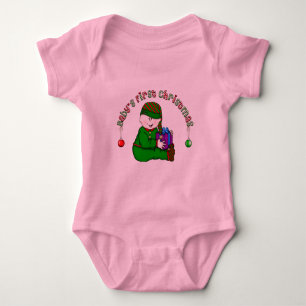 White Elf Baby 1. Weihnachten Strampler