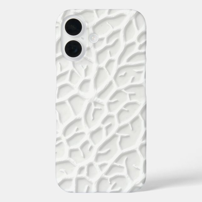 White Embossed iPhone Case with Abstract Texture (Rückseite)