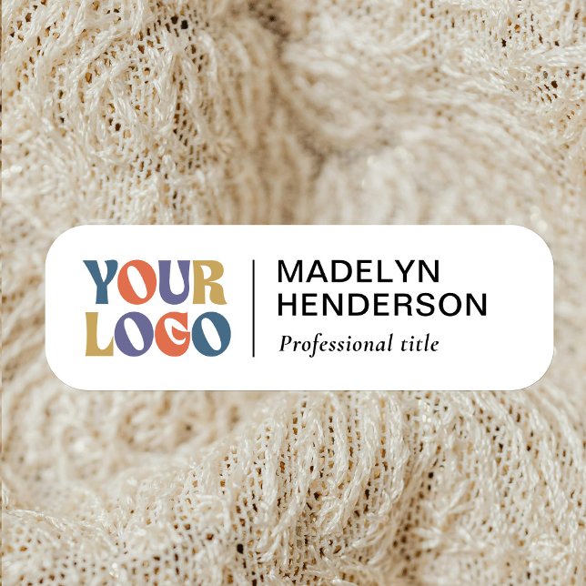 White Employee Business Company Logo Magnetic  Namensschild (Von Creator hochgeladen)