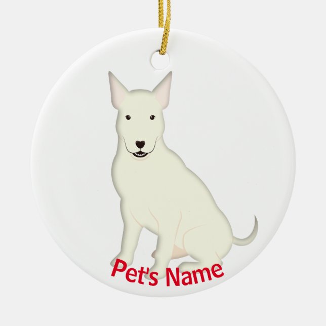 White English Bull Terrier Keramik Ornament (Vorne)