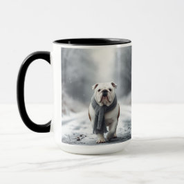 White English Bulldog Frohe Weihnachten Menschlich Tasse