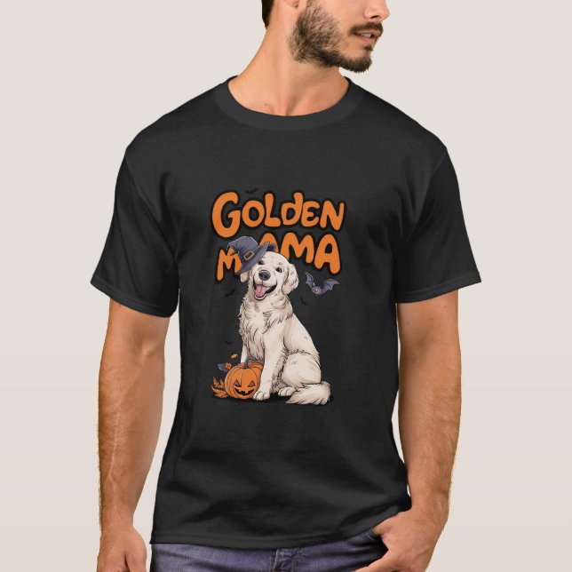 White English Cream Golden Retriever Golden Mama H T-Shirt (Vorderseite)