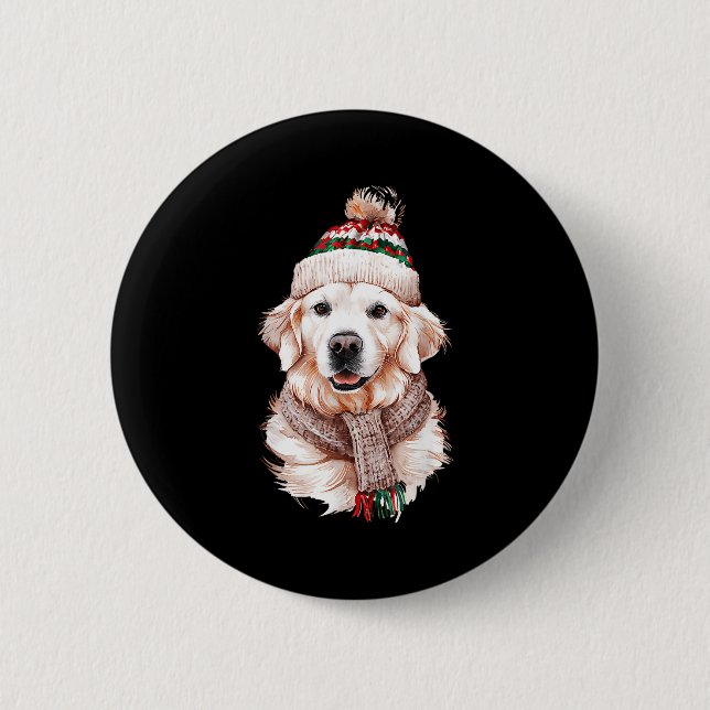 White English Cream Golden Retriever Mom Dog Puppy Button (Vorderseite)