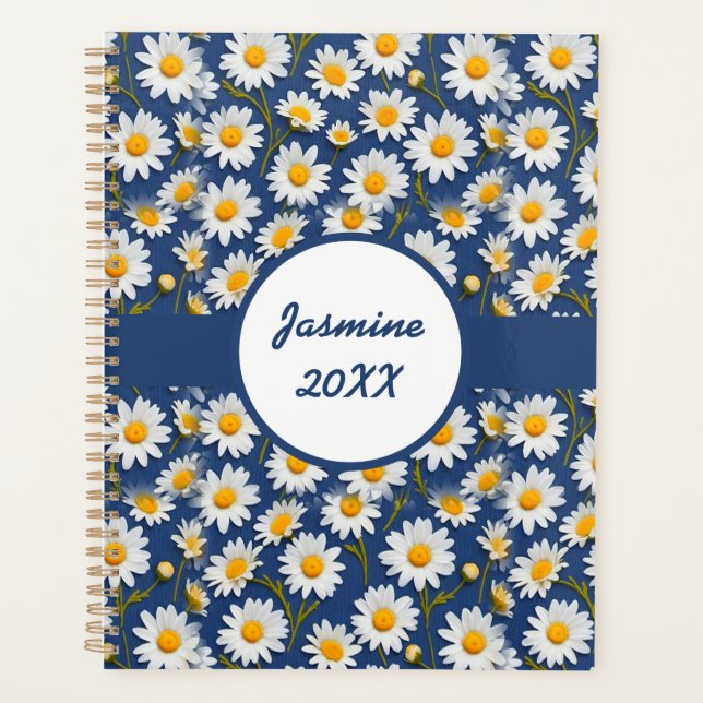 White English Daisies on Blue Planer (Vorderseite)