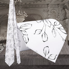 White Eukalyptus Greenery Wedding Krawatte
